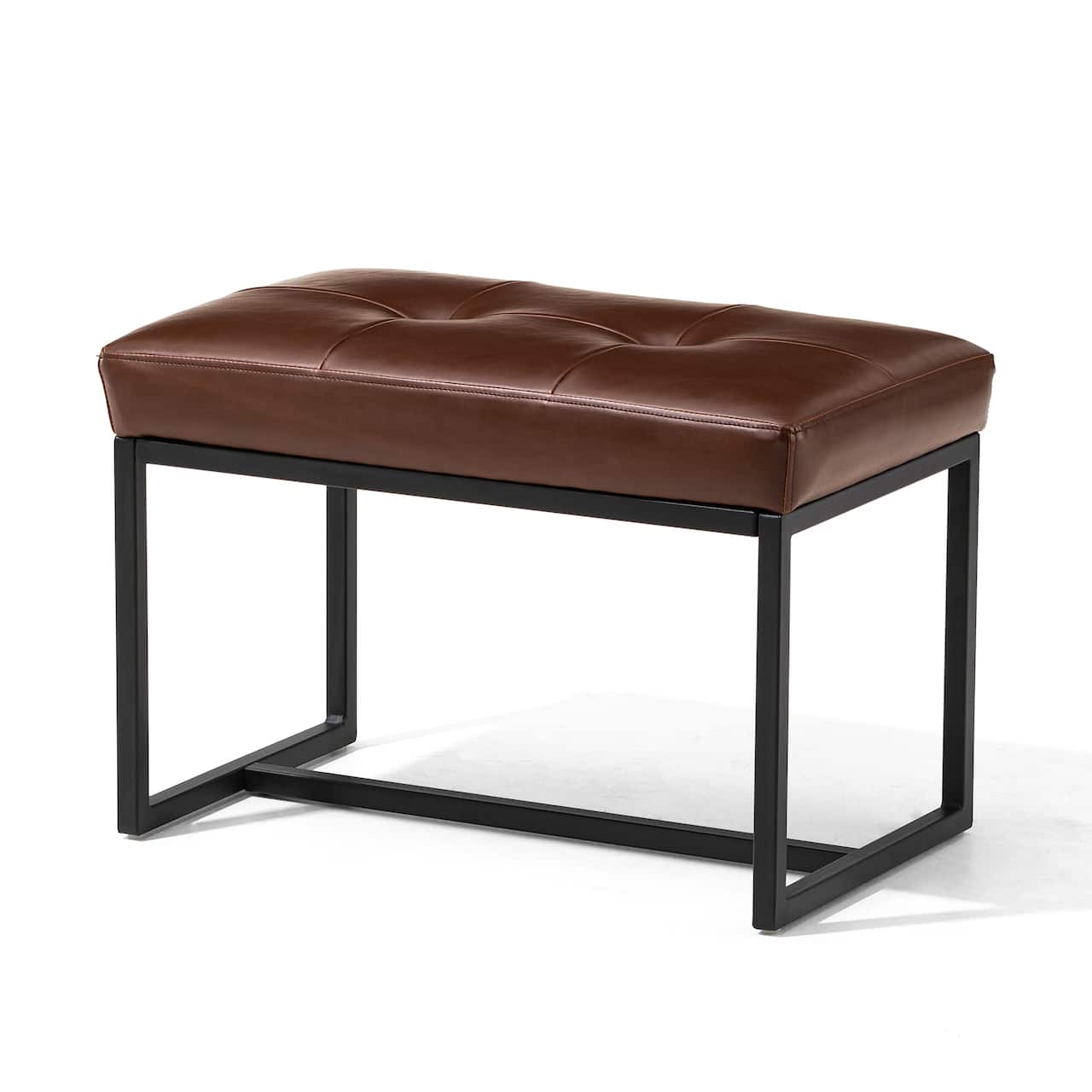 Glitzhome® Modern Thick Leatherette Accent Stool